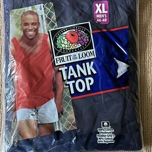 VINTAGE NOS MEN'S FRUIT OF THE LOOM NAVY TANK TOP ~SIZE XL~